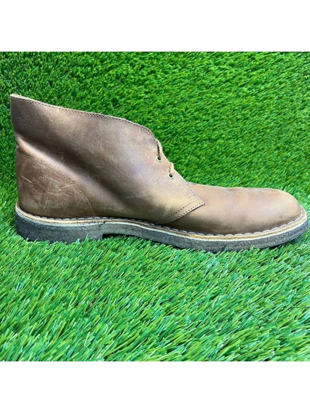 Clarks Originals Mens Size 12 Brown Classic Outdoor Leather Lace Up Desert Boots